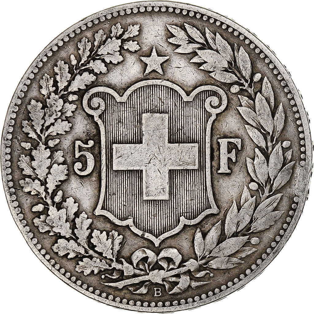 Schweiz, 5 Francs, 1890, Bern, Silber, S, KM:34