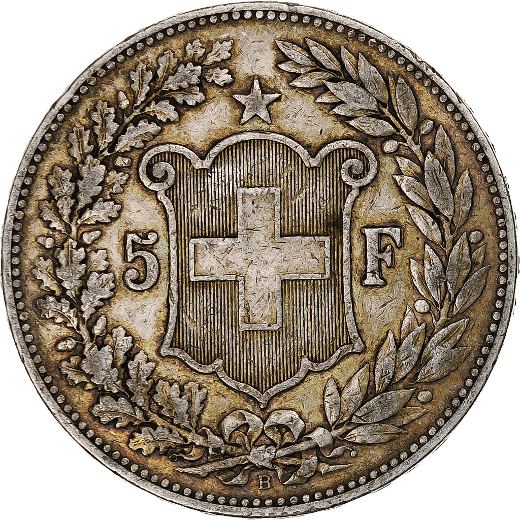 Suisse, 5 Francs, 1891, Bern, Argent, TB+