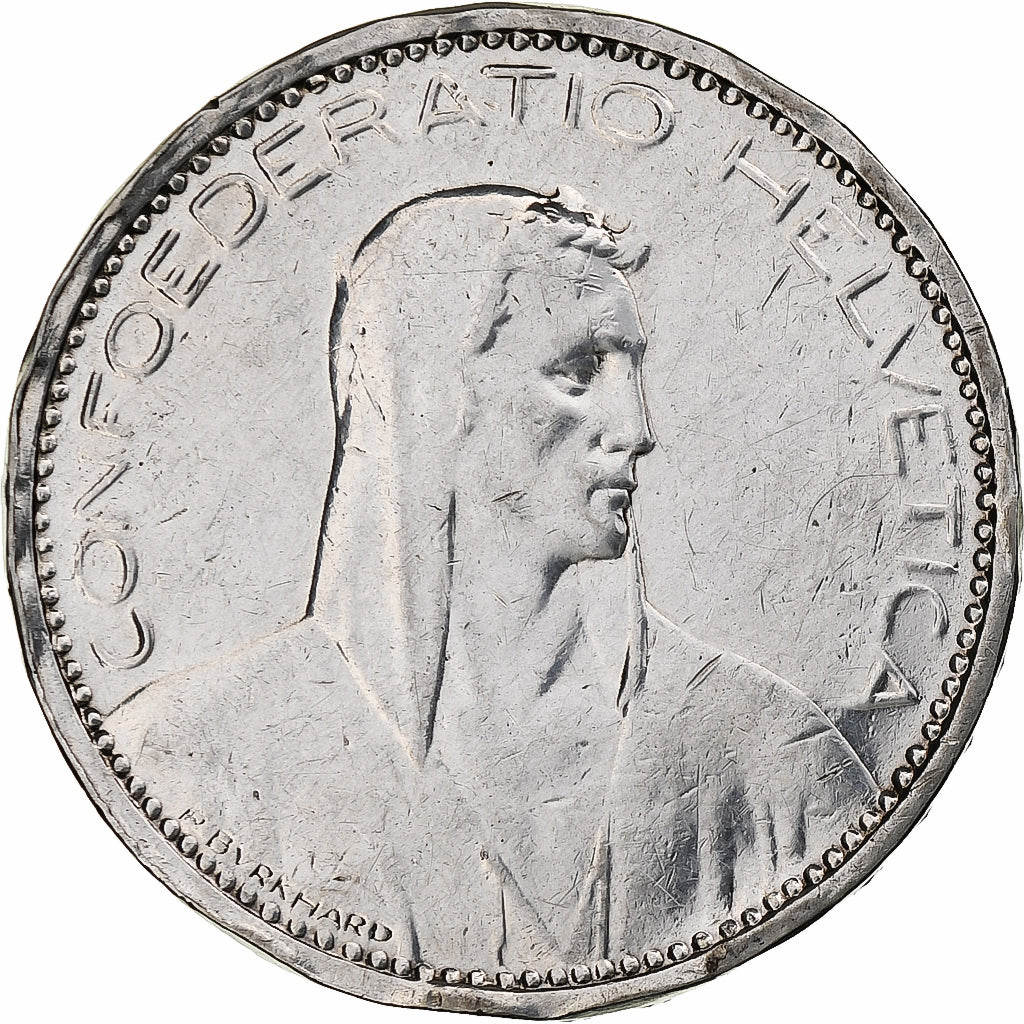 Svizzera, 5 Francs, 1923, Bern, Argento, MB+, KM:37