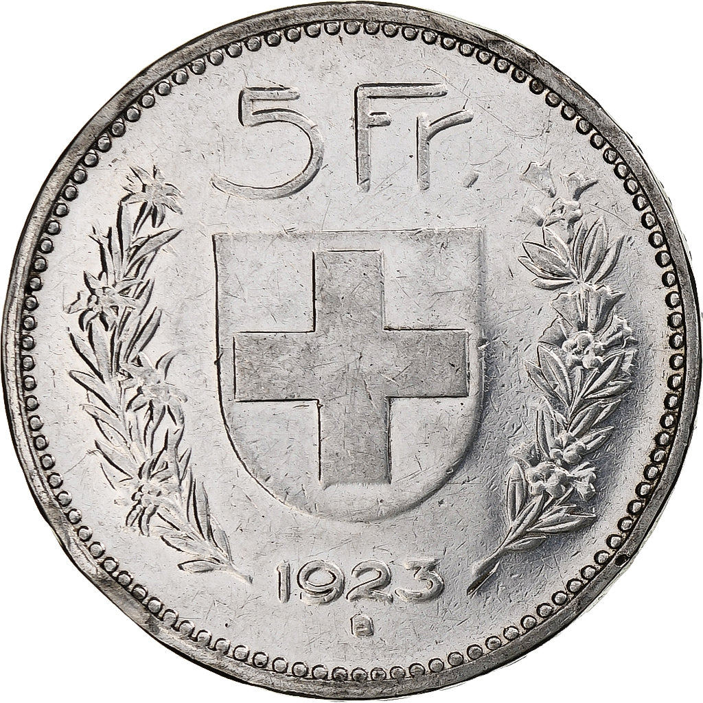 Svizzera, 5 Francs, 1923, Bern, Argento, MB+, KM:37