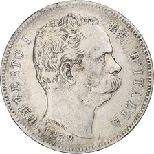 Italie, Umberto I, 5 Lire, 1878, Rome, Argent, TB+, KM:20