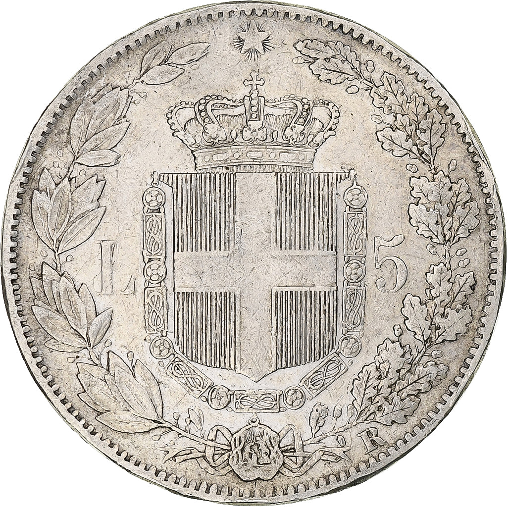 Italie, Umberto I, 5 Lire, 1878, Rome, Argent, TB+, KM:20