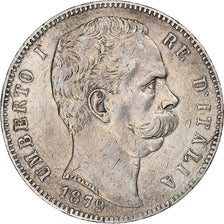 Italie, Umberto I, 5 Lire, 1879, Rome, Argent, TTB, KM:20
