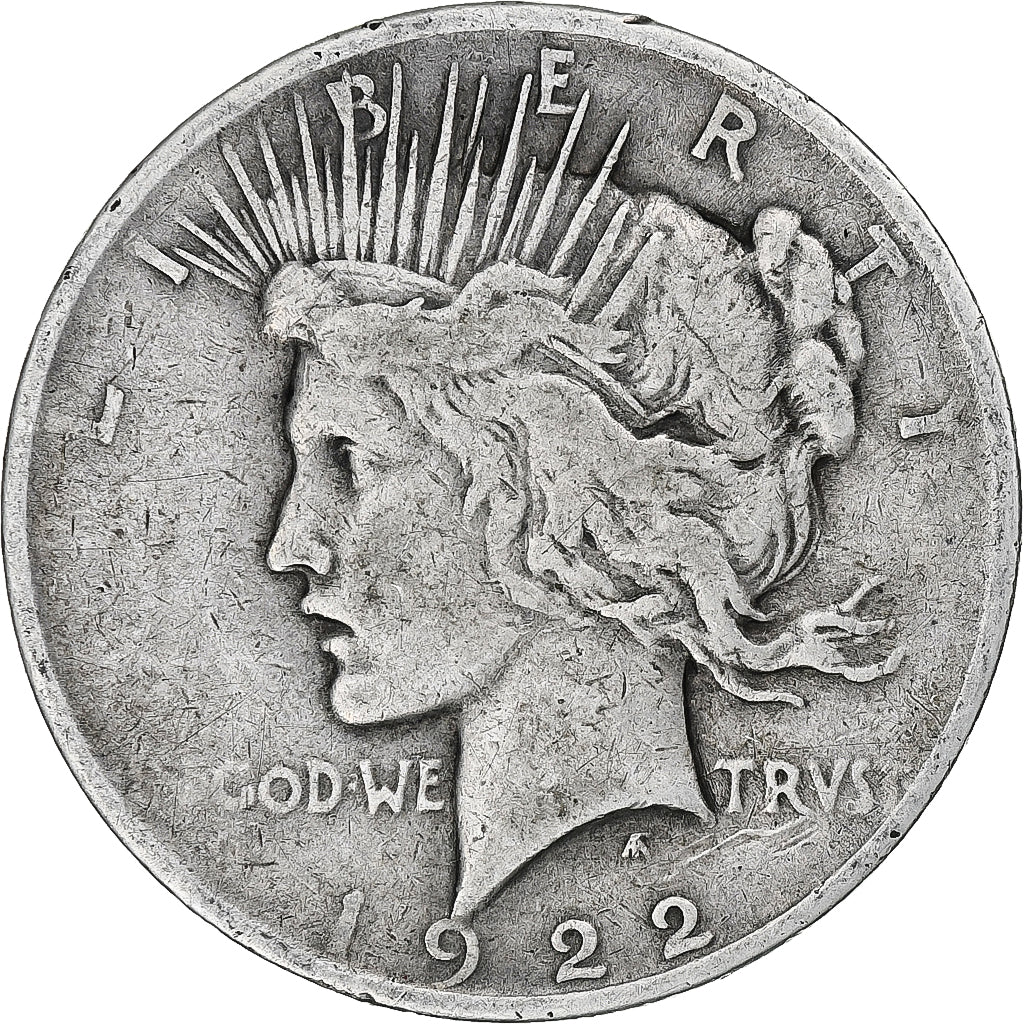 Stati Uniti, Dollar, Peace Dollar, 1922, Philadelphia, Argento, MB, KM:150
