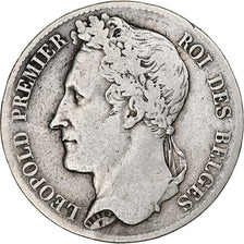 Belgio, Leopold I, 5 Francs, 5 Frank, 1833, Argento, MB, KM:3.1