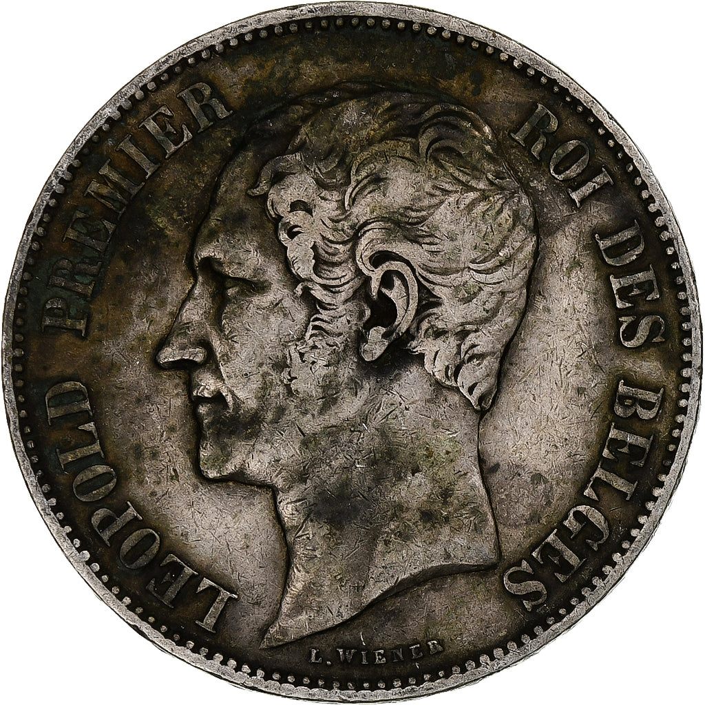 Belgio, Leopold I, 5 Francs, 5 Frank, 1850, With dot, Argento, MB, KM:17