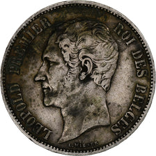 Belgio, Leopold I, 5 Francs, 5 Frank, 1850, With dot, Argento, MB, KM:17