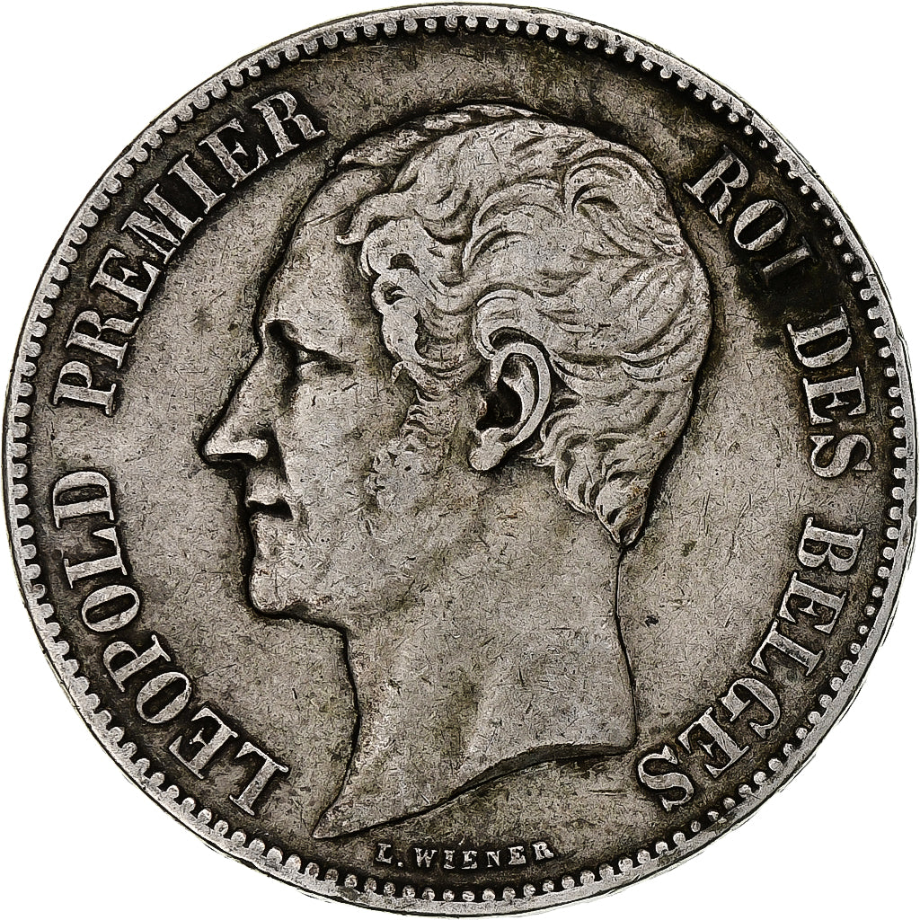 Belgio, Leopold I, 5 Francs, 5 Frank, 1851, Argento, MB, KM:17