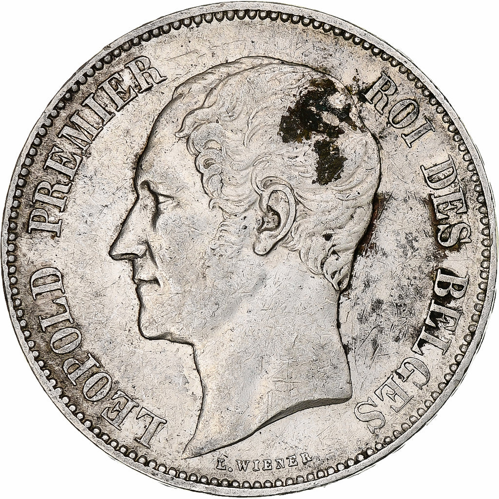 Belgio, Leopold I, 5 Francs, 5 Frank, 1851, Argento, MB+, KM:17