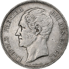 Belgio, Leopold I, 5 Francs, 5 Frank, 1852, Argento, MB, KM:17