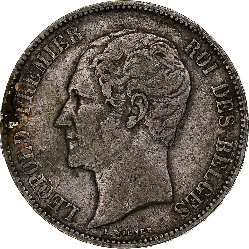 Belgio, Leopold I, 5 Francs, 5 Frank, 1853, Argento, MB, KM:17