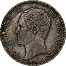 Belgio, Leopold I, 5 Francs, 5 Frank, 1853, Argento, MB, KM:17