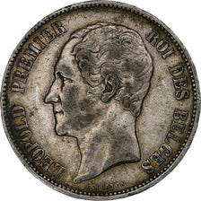 Belgia, Leopold I, 5 Francs, 5 Frank, 1865, Srebro, VF(20-25), KM:17
