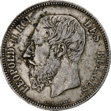 Belgique, Leopold II, 5 Francs, 5 Frank, 1867, Avec point, Argent, TB, KM:24