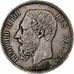 Bélgica, Leopold II, 5 Francs, 5 Frank, 1868, Brussels, Edge B, Plata, BC+