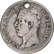 França, 5 Francs, Charles X, 1829, Toulouse, Prata, F(12-15), Gadoury:644