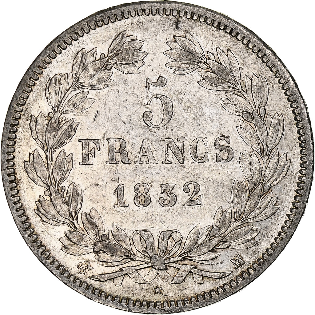 Francia, 5 Francs, Louis-Philippe, 1832, Toulouse, Argento, BB, Gadoury:678