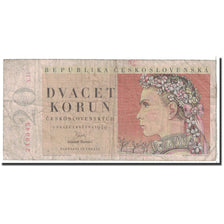 Biljet, Tsjecho-Slowakije, 20 Korun, 1949, 1949-05-01, KM:70a, TB
