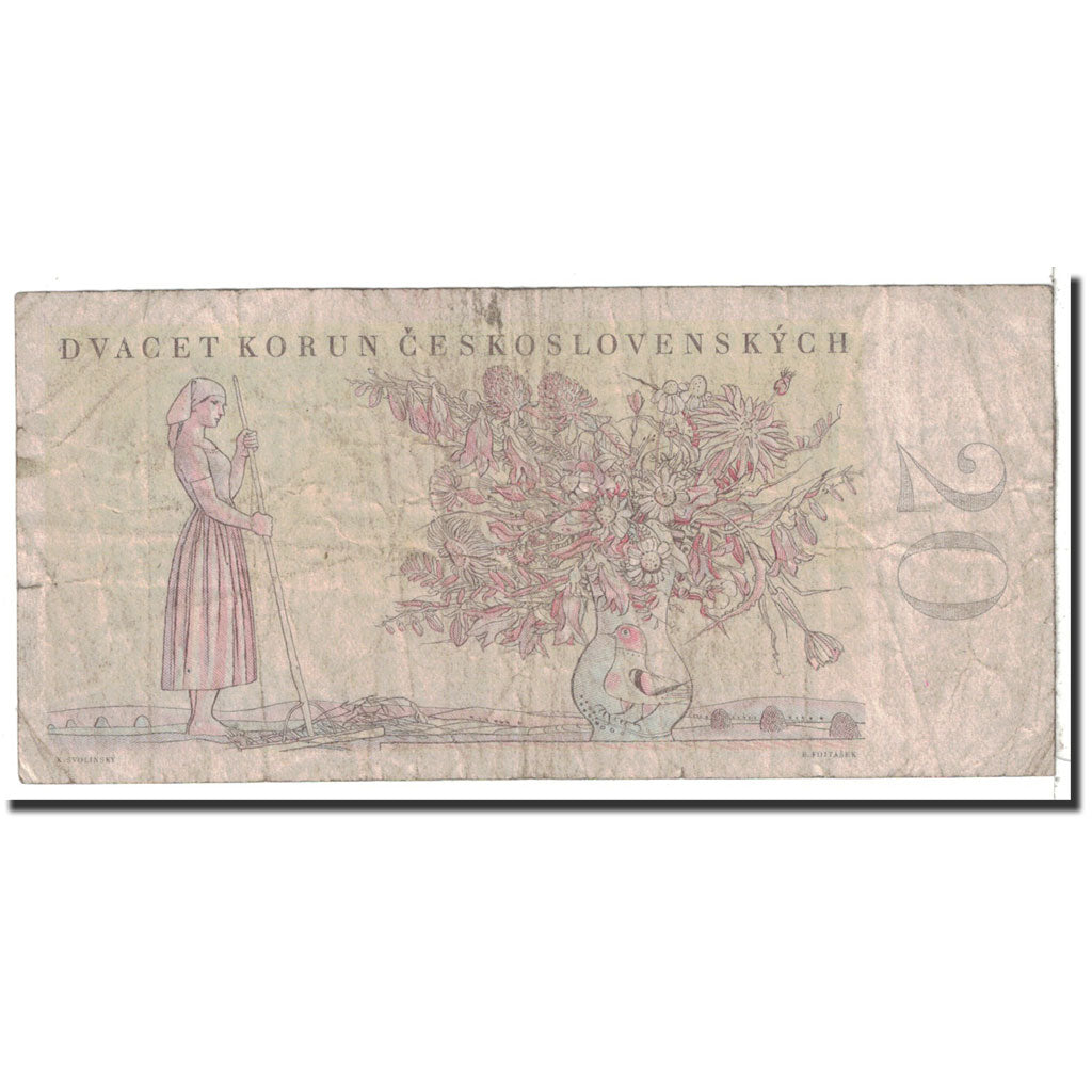 Banknote, Czechoslovakia, 20 Korun, 1949, 1949-05-01, KM:70a, VF(20-25)