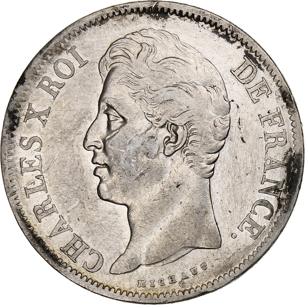 Francia, 5 Francs, Charles X, 1829, Bordeaux, Argento, BB, Gadoury:644, KM:728.7