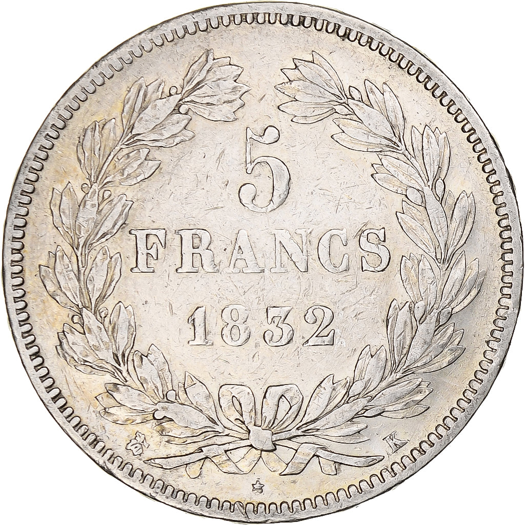 Frankreich, 5 Francs, Louis-Philippe, 1832, Bordeaux, Silber, S, Gadoury:678