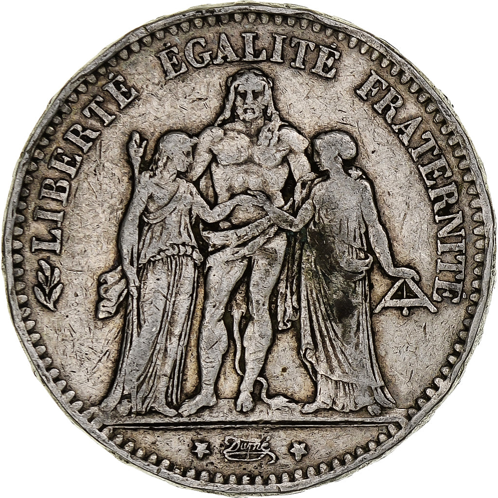 Francia, 5 Francs, Hercule, 1878, Bordeaux, Argento, MB, Gadoury:745a, KM:820.2