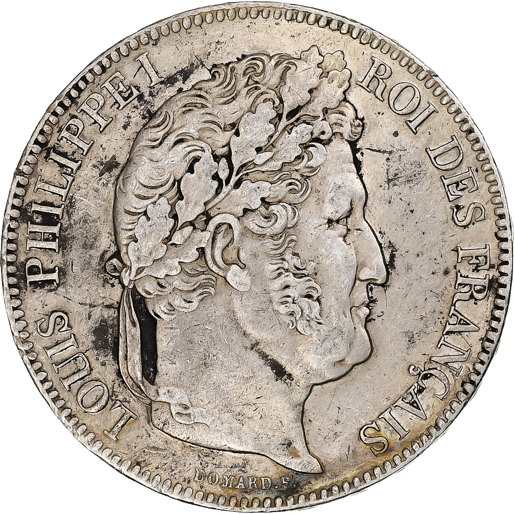Francia, 5 Francs, Louis-Philippe, 1840, Strasbourg, Argento, BB, Gadoury:678