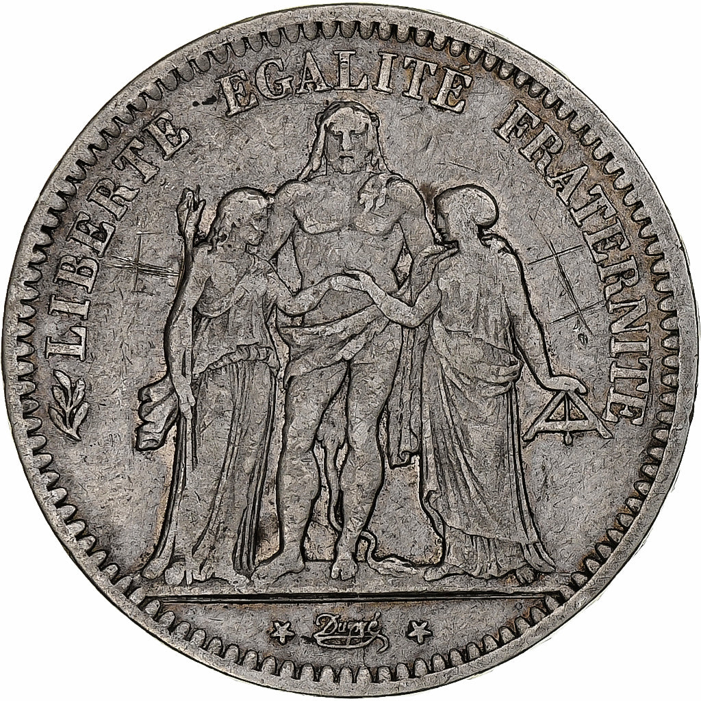 France, 5 Francs, Hercule, 1849, Strasbourg, Argent, TB, Gadoury:683, KM:756.2