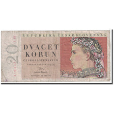 Geldschein, Tschechoslowakei, 20 Korun, 1949, 1949-05-01, KM:70a, S