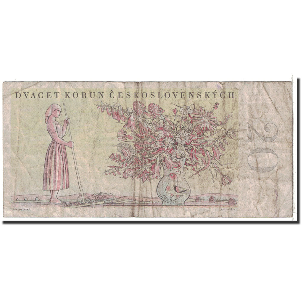 Banknote, Czechoslovakia, 20 Korun, 1949, 1949-05-01, KM:70a, VF(20-25)