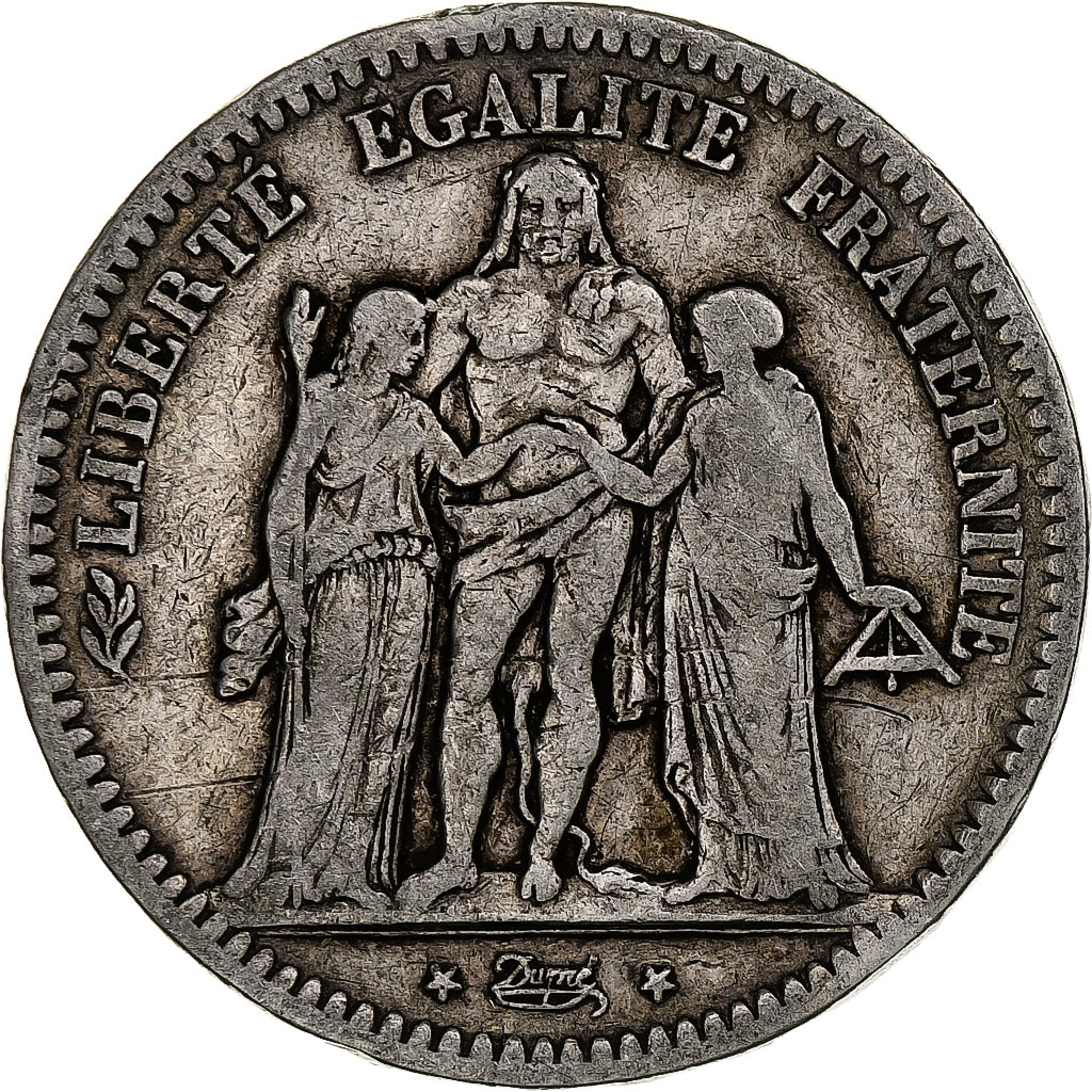 France, 5 Francs, Hercule, 1849, Strasbourg, Argent, TB, Gadoury:683, KM:756.2