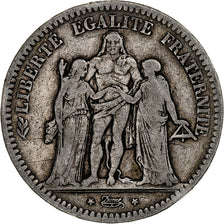 France, 5 Francs, Hercule, 1849, Strasbourg, Argent, TB, Gadoury:683, KM:756.2