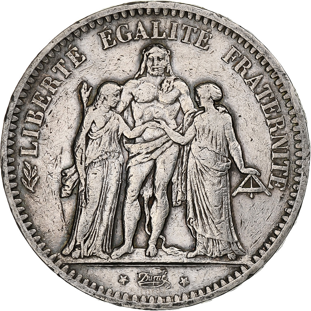France, 5 Francs, Hercule, 1849, Strasbourg, Argent, TB, Gadoury:683, KM:756.2