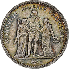France, 5 Francs, Hercule, 1849, Strasbourg, Argent, TB, Gadoury:683, KM:756.2