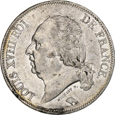 França, Louis XVIII, 5 Francs, 1823, Lille, Prata, EF(40-45), Gadoury:614