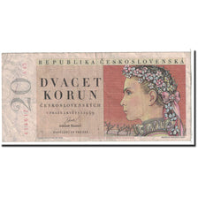Billet, Tchécoslovaquie, 20 Korun, 1949, 1949-05-01, KM:70a, TTB