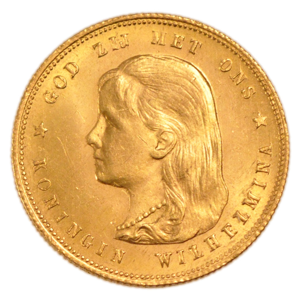 Netherlands, 10 Gulden, 1897, KM #118, MS(60-62), Gold, 22.5, 6.80