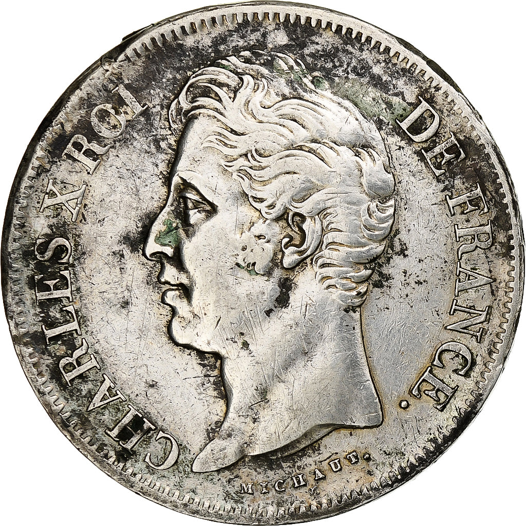 France, 5 Francs, Charles X, 1830, Lille, Silver, VF(30-35), Gadoury:644