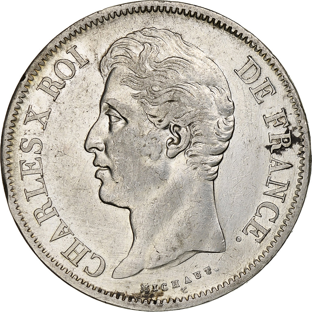 Francia, 5 Francs, Charles X, 1830, Lille, Argento, BB, Gadoury:644, KM:728.13