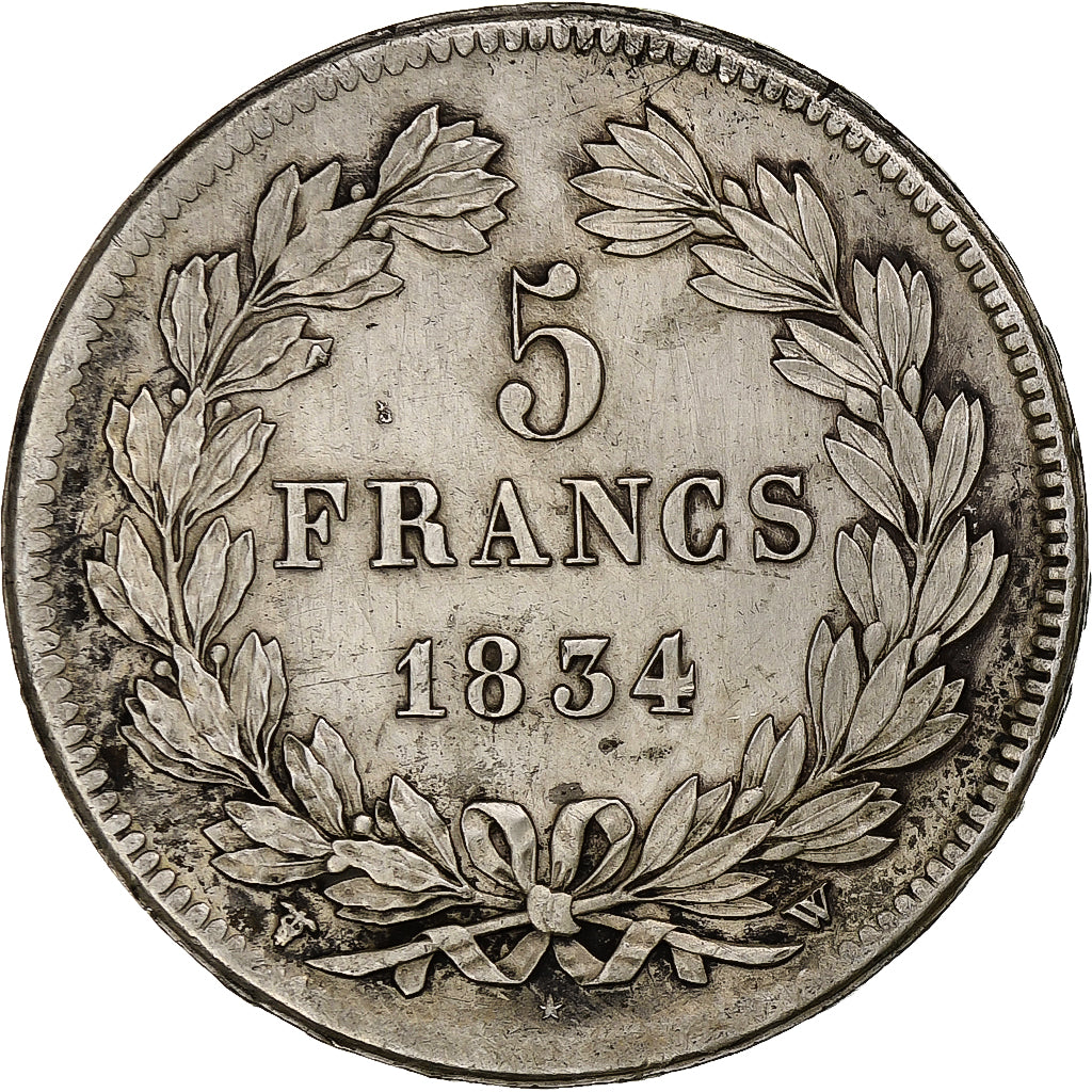 Francia, 5 Francs, Louis-Philippe, 1834, Lille, Argento, BB+, Gadoury:678