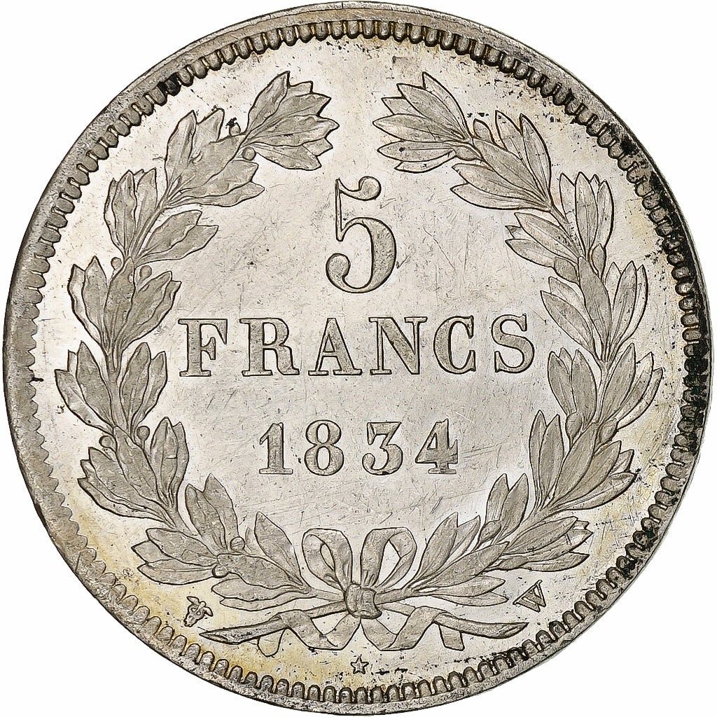France, 5 Francs, Louis-Philippe, 1834, Lille, Argent, SUP+, Gadoury:678