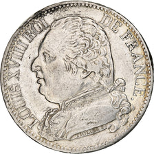Frankrijk, 5 Francs, Louis XVIII, 1814, Paris, Zilver, ZF, Gadoury:591, KM:702.1