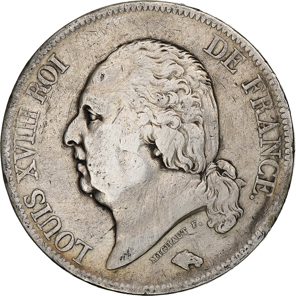 France, Louis XVIII, 5 Francs, 1817, Paris, Argent, TB+, Gadoury:614, KM:711.1