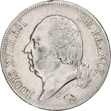Frankrijk, 5 Francs, Louis XVIII, 1822, Paris, Zilver, FR, Gadoury:614, KM:711.1