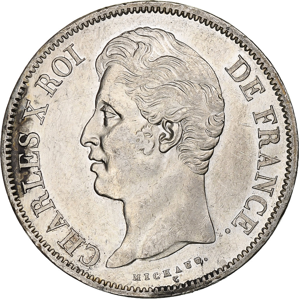 Francja, 5 Francs, Charles X, 1829, Paris, Srebro, AU(50-53), Gadoury:644