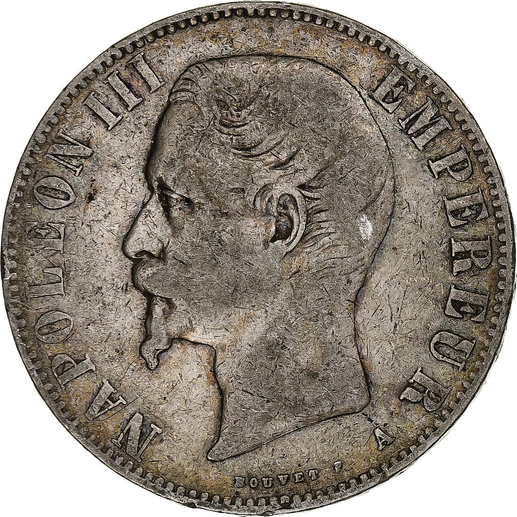 Francia, Napoleon III, 5 Francs, 1855, Paris, Argento, MB, Gadoury:734, KM:782.1
