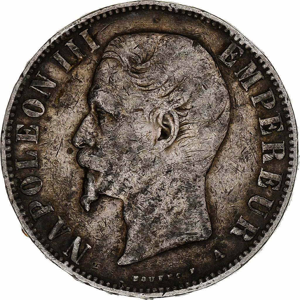 Francia, Napoleon III, 5 Francs, 1856, Paris, Argento, MB, Gadoury:734, KM:782.1
