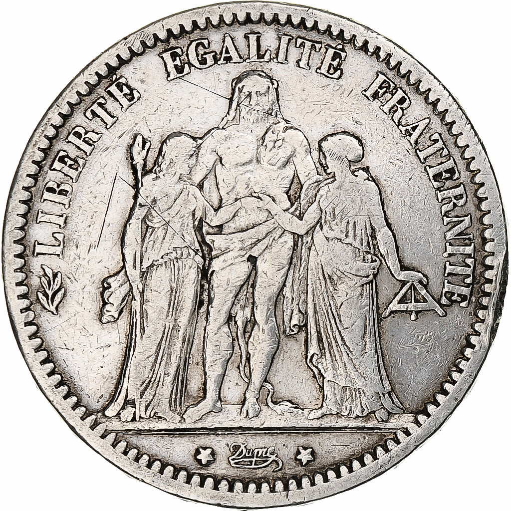 France, 5 Francs, Hercule, 1872, Paris, Argent, TB, Gadoury:745a, KM:820.1