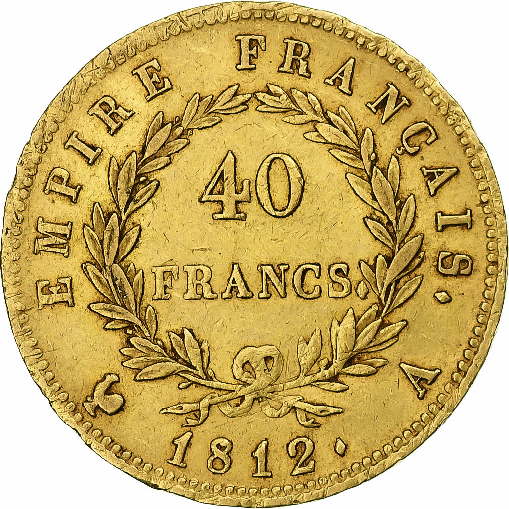Francia, 40 Francs, Napoléon I, 1812, Paris, Oro, MBC, Gadoury:1084, KM:696.1