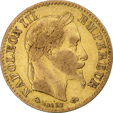 Francja, Napoleon III, 10 Francs, 1867, Paris, Złoto, VF(30-35), Gadoury:1015